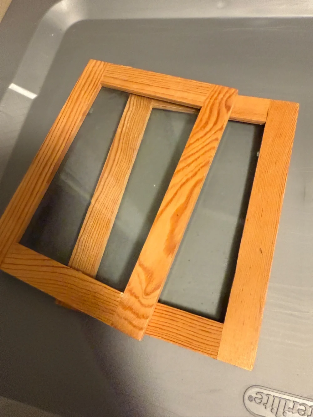 Vintage Set of 2 Simple Wooden Picture Frames in Natural Wood Tone